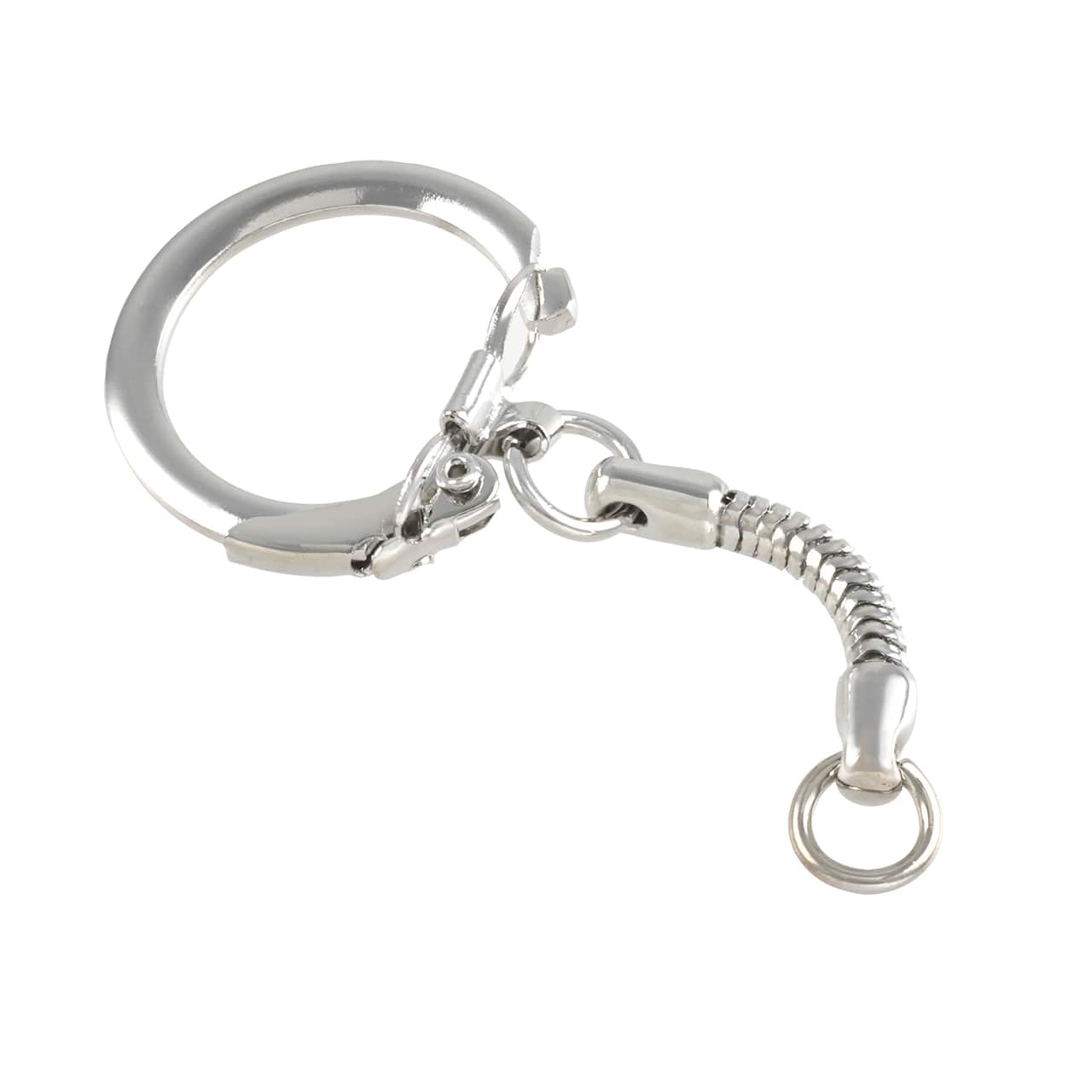 Bead Landing™ Rhodium Snake Keychain